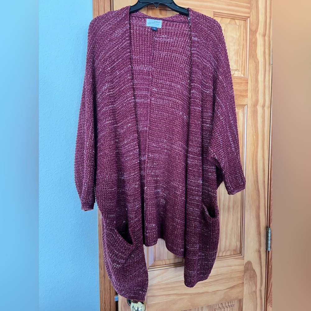 Universal Thread Knit Dolman Sweater Cardigan Maroon Size Medium